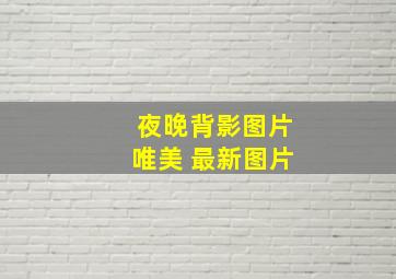 夜晚背影图片唯美 最新图片